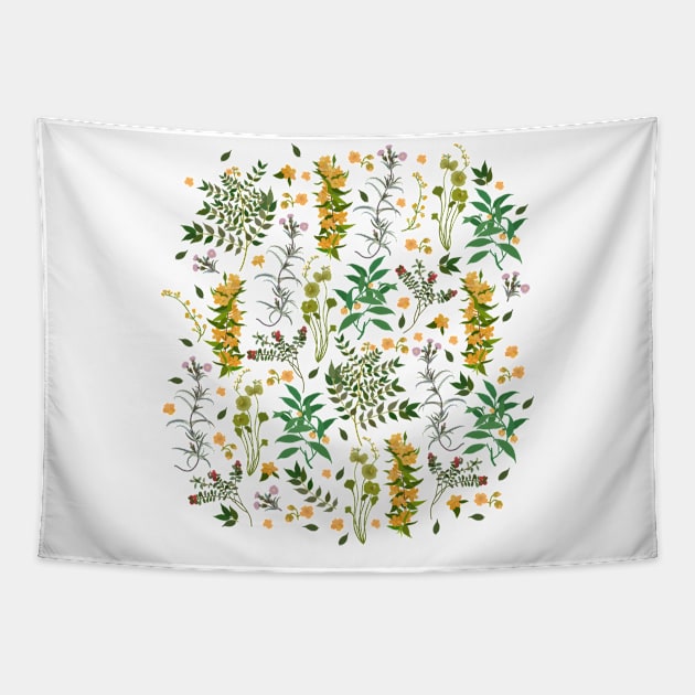 Vintage Wildflowers / Fresh Botanicals Tapestry by matise