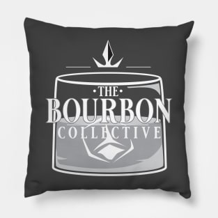 The Bourbon Collective Rocks Glass Logo - White Text Pillow