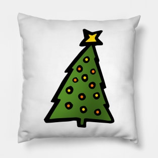 Christmas Tree Doodle Art Pillow