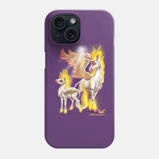 Fire Unicorn Mare and Foal Phone Case