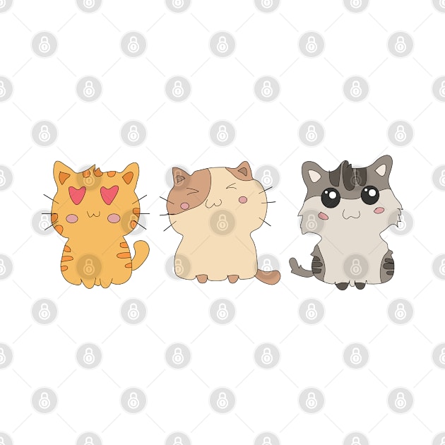 Kawaii Cat Friends by Color Fluffy