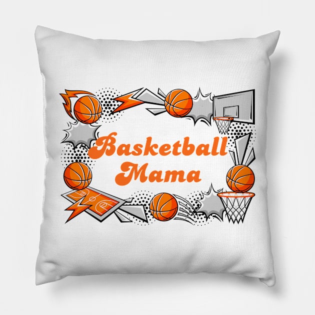 Retro Basketball Pillow by HobbyAndArt