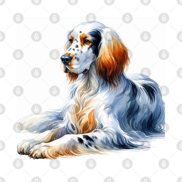 English Setter Watercolor - Beautiful Dog by Edd Paint Something