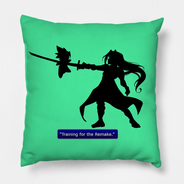 Training for the Remake- Sephiroth Pillow by Meekobits