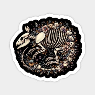 Armadillo Floral Skeleton Magnet