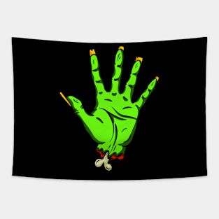 Zombie Undead Cut off Hand Hello Cartoon Tapestry