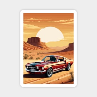 American Muscle Car Desert scene Magnet