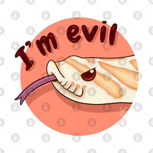 Albino Western Hognose Snake, "I'm evil" by anacecilia