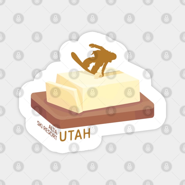 Snowboard Butter Carving | Alta Utah Magnet by KlehmInTime