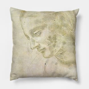 Leonardo Da Vinci Neck Gator Wind and Beauty Study for Womans Head Da Vinci Drawing Pillow