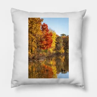 Autumn Glow in Moraine State Park of Pennsylvania Pillow