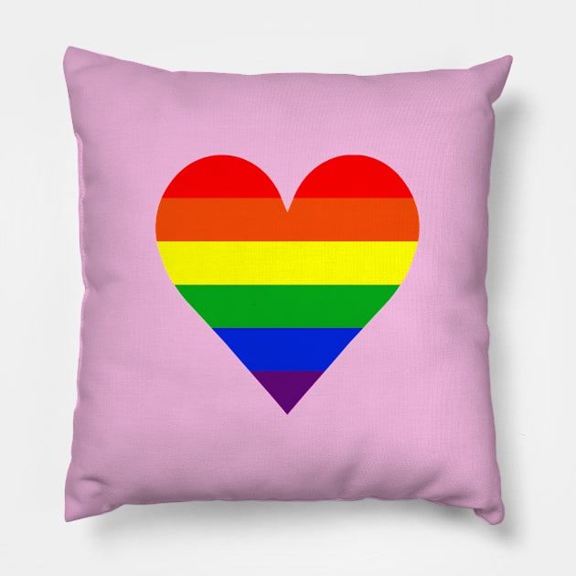 Rainbow colored heart Pillow by rlnielsen4