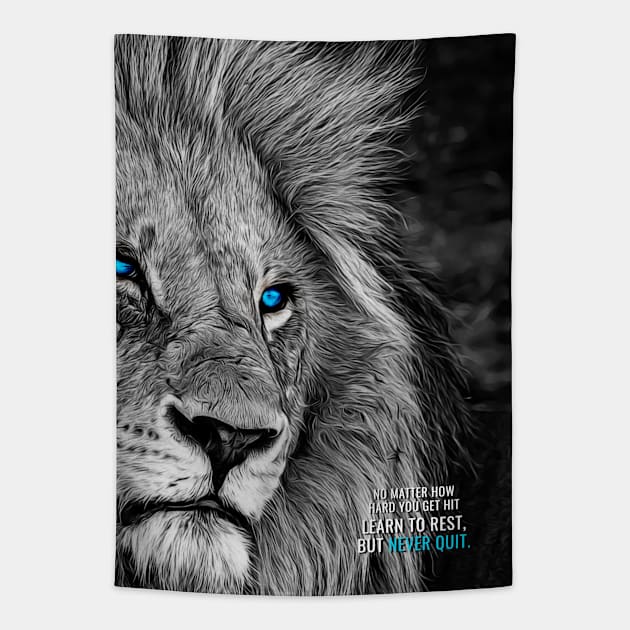 Rest but Never Quit Tapestry by Millionaire Quotes