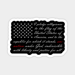 One Nation Pledge Of Allegiance American Flag Magnet