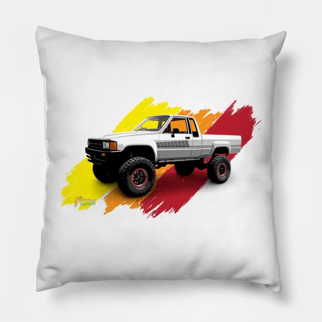 Toyota 1985 4x4 Xtra Cab Pickup Truck Pillow by 6thGear