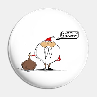 Santa Claus Delivering Gift Pin