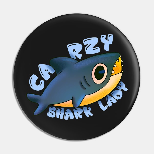 Crazy Shark Lady Pin by DreamPassion