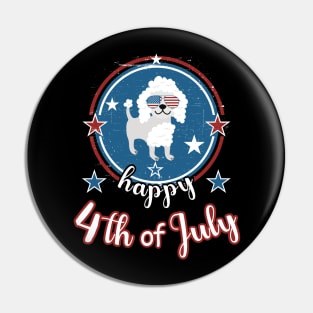 Happy 4Th of July Cute Poodle Dog Pin