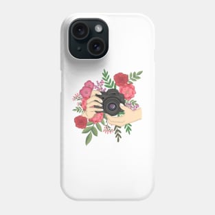 Floral Camera, photographer's hands Phone Case