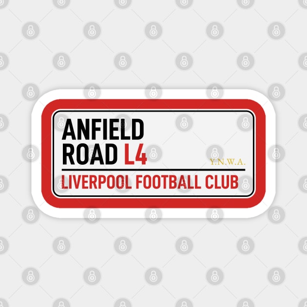 Anfield Road Liverpool Sign Magnet by Footie Prints