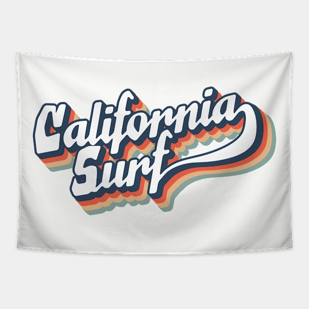 Retro California Surf typography Tapestry by SSSD