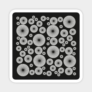 Black and white abstract seamless pattern with circle elements Magnet