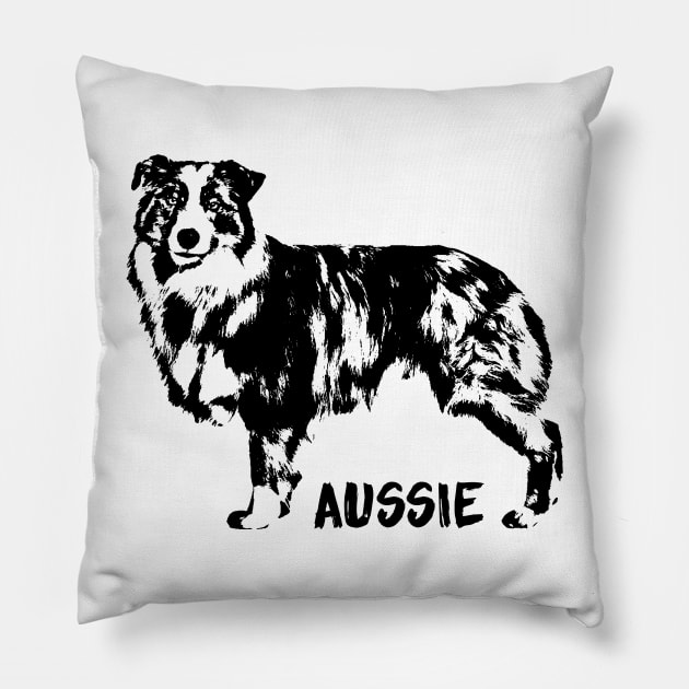 Australian Shepherd  - Aussie Pillow by Nartissima