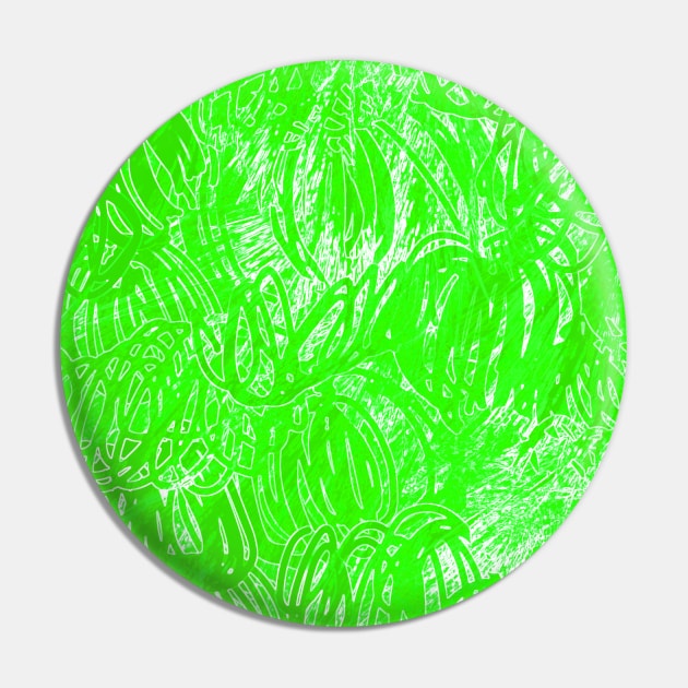 Green Abstract Tropical Circular Design Pin by jen28