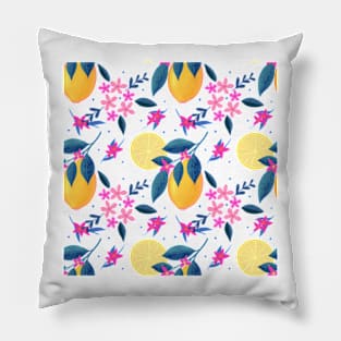 Citrus pattern, lemon, summer fruit Pillow