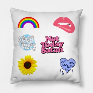 Positive sticker pack Pillow