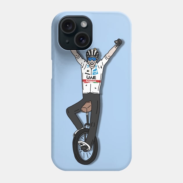 Tadej Pogacar Tour de France 2022 - White jersey Phone Case by p3p3ncil