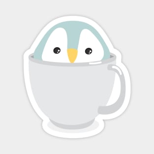 Kawaii Cute Baby Penguin in a Cup Kid Design Magnet