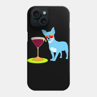 Blue Chihuahua and Champagne Phone Case