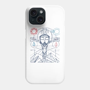 Jesus Christ at the Cross hand drawn illustration Phone Case