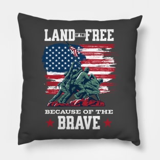 Land Of The Free Because Of The Brave Pillow