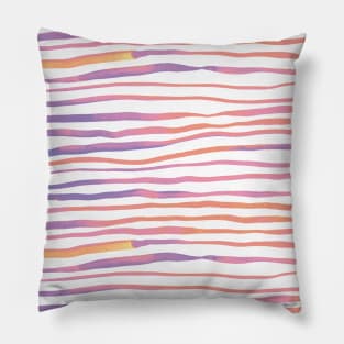 Irregular watercolor lines - pastel pink and ultra violet Pillow