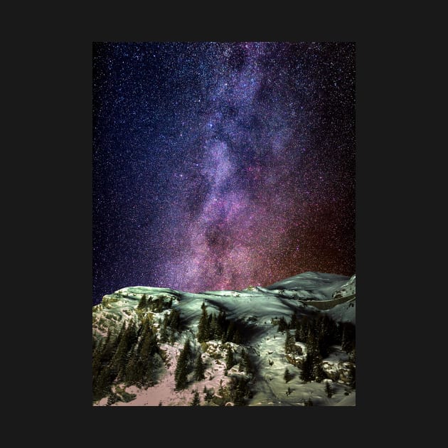 Milky Way over mountains by naturalis