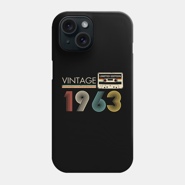 Vintage 1963 Limited Edition Cassette 60th Birthday Phone Case by Kontjo