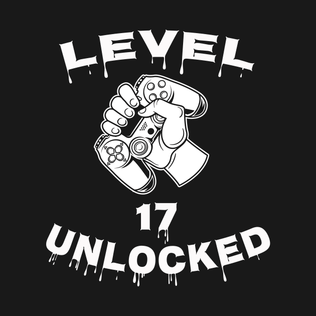 Level 17 Unlocked - Funny Mens 17th Birthday Gamer by Happysphinx