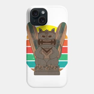 Tiki Kitty funny Hawaiian Cat with Surfboards Phone Case