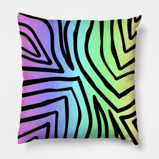 Zebra Stripes Rainbow Pillow