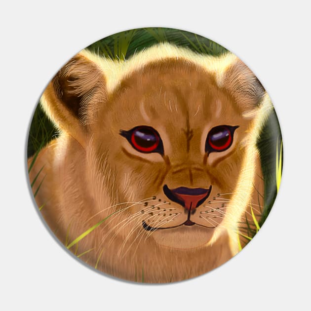 Lion Cub - Black Pin by Thor Reyes