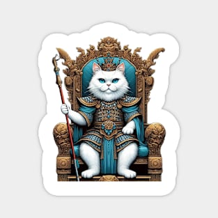 the king of white cats Magnet