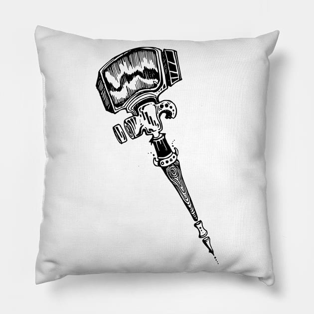 Hammer abstract Pillow by TKDoodle