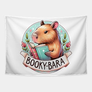 Booky-bara Capybara Reading a Book Tapestry