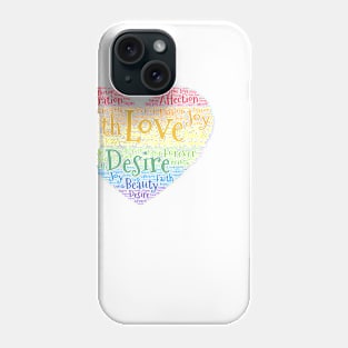 LGBTQ Pride Word Cloud Art Heart Phone Case