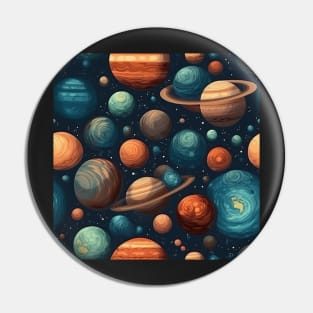 Planets Pattern Pin