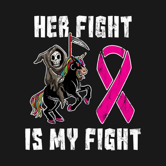 Her Fight Is My Fight - Breast Cancer Support Grim Reaper by Anassein.os