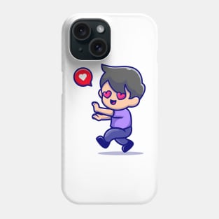 Cute Boy Falling In Love Cartoon Phone Case