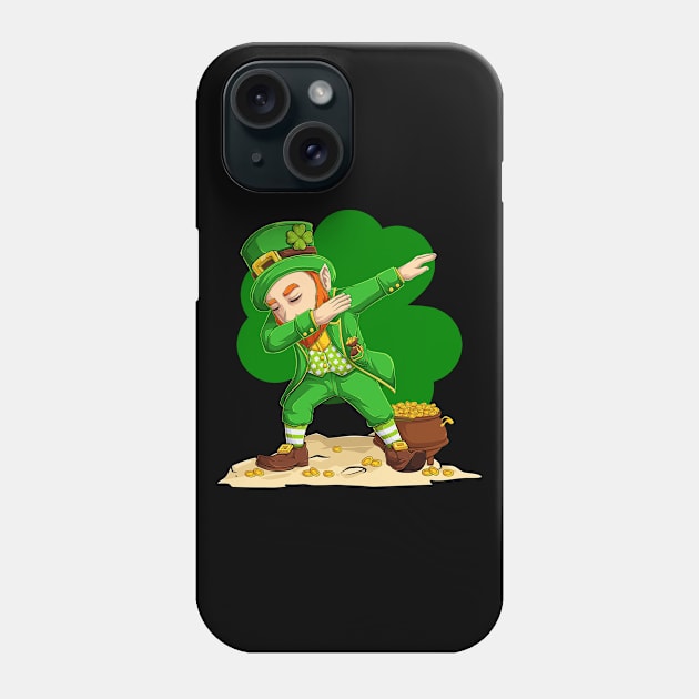 St Patricks Day Dabbing Leprechaun Boys Kids Men Phone Case by Dealphy